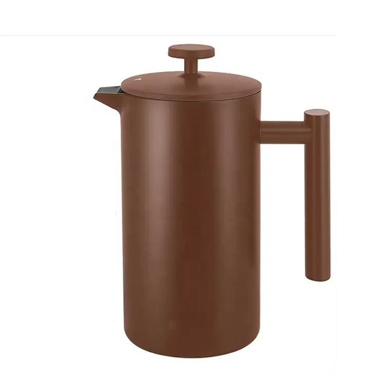 YY Factory Sales Directly Mirror Stainless Steel French Press New Colorful Painting Brown French Press