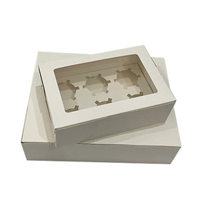Cajas de Pastel Cuadradas Blancas Personalizadas de Lujo con Ventana Transparente, Grabado en Relieve, Laminación Mate, Embalaje Reciclable para Alimentos para Bebés, Gelatina, <span class=keywords><strong>Sushi</strong></span> - Product Image 5