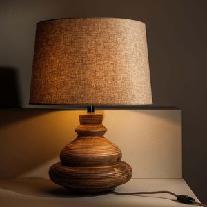 Vintage Style Natural Travertine Table Lamp E27 LED <b>Light</b> Source Switch Control Eco Friendly Bedroom Study <b>Bedside</b> Lamp - Product Image 4