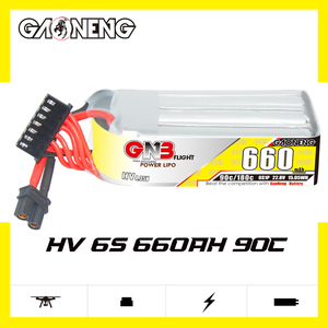 GAONENG GNB 6S 22.8V HV 660MAH 90C 180C LiPo Battery Pack FPV Drone Quads LiHV High Voltage Discharge - Product Image 2