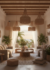 Décoration murale de luxe en <span class=keywords><strong>macramé</strong></span> tressé à plusieurs niveaux, style Art Déco, avec pompons, pour intérieurs à plafonds hauts – Idéal comme cadeau de pendaison de crémaillère - Product Image 6