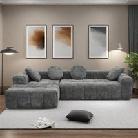 Ensemble de canapés modulaires compressés en forme de L, style moderne et simple, pour salon, avec accoudoirs et dossier