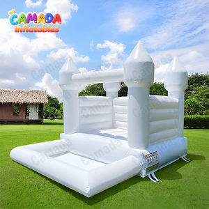 Castillo Inflable Blanco para Niños, Casa de Brinco Comercial, Piscina de Pelotas, Protección UV, Retardante de Llama, 2 Años de Garantía - Product Image 2