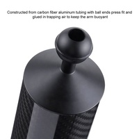 Adaptateur de bras flottant en fibre de carbone Takenoken de 80 mm de diamètre, double rotule, support pour photographie sous-marine, accessoire pour caméra d'action sportive