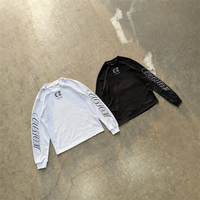 T-shirt à manches longues raglan pour homme avec logo personnalisé et bords bruts, fabrication OEM ODM, streetwear décontracté, fabricant d'impression personnalisée