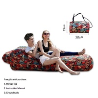 Canapé gonflable portable pour le camping, les festivals de musique, la randonnée - Design tropical, capacité de charge de 200 kg, 3,5 kg