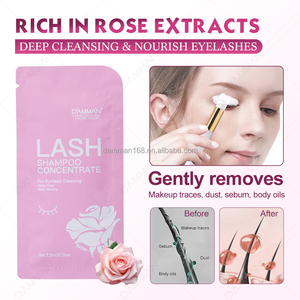 DAMMAN Rose Lash Shampoo Concentrado 7,5 ml Extensión de pestañas Espuma limpiadora Espuma rica Extensión de pestañas Líquido de lavado - Product Image 6