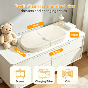 Cambiador de Bebé Impermeable de 80x40cm, de Cuero PU Resistente a las Manchas, con Cinturón de Seguridad, OEM - Product Image 4