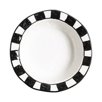 Assiette en céramique vintage de haute qualité, écologique, avec motif de feuilles et design de bol profond, pour la maison et la restauration