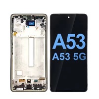 Samsung Galaxy A53 5G A536B A536U 1 yıl garanti cep telefonu uyumlu ekran için çerçeve ile OLED/LCD dokunmatik ekran meclisi