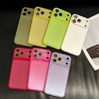 Coque de téléphone PC brillante couleur fluorescente pour iPhone 17 Pro Max 16 Plus 15 14 13 Pro avec protection intégrale de l'objectif et des boutons tactiles