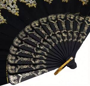 Abanicos Plegables de Plástico Pintados Tradicionales con Diseño de Encaje Tallado, Estilo Artesanal para Bodas, Bailes, Fiestas y Festivales, con Motivos de Ángeles y Animales - Product Image 3