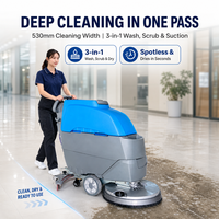 Nettoyeur de sols industriel et municipal à pousser, grande capacité, brosse rotative, longue autonomie, outils de nettoyage