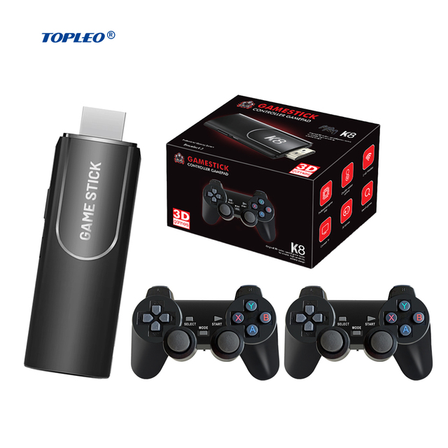 Topleo Game Stick Tv Video 2.4g Wireless Controller Portable Classic Mini Game Console 4k Retro Game Stick