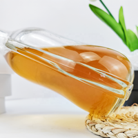 Fabricant de gros verre à vin transparent de 500ml 1l bouteille en verre en forme de gourde à liqueur personnalisée
