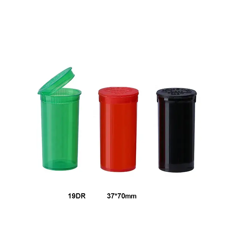 19dr Groothandel Plastic Medicijnen Pil Containers Knijpen Cosmetische Buis Plastic Buizen Kindveilige Pop Top Voor Capsule Tablet