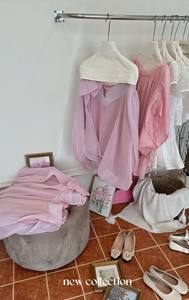 Robe volumétrique rose à taille lâche et à manches bouffantes avec nœud, robes décontractées, 100% polyester, col en V, manches bouffantes, OEM/ODM - Product Image 2