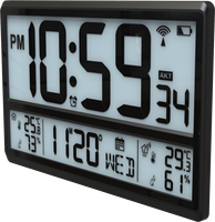 Jam dinding Digital panas persegi besar dengan dalam ruangan luar ruangan kelembaban suhu ruang tamu listrik disesuaikan Logo CE tampilan LCD