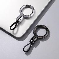 Porte-clés de voiture en métal minimaliste, pendentif rond anti-perte, couleur personnalisable, anneau porte-clés, boucle de ceinture, accessoires de fixation