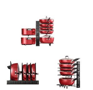 Porte-casserole de cuisine réglable étagère <span class=keywords><strong>organisateur</strong></span> de casseroles 8 niveaux supports de casseroles et poêles <span class=keywords><strong>organisateur</strong></span> pour armoire - Product Image 3
