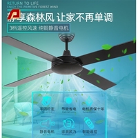 Ventilateur de plafond noir mat de style nordique, 4 pales en plastique, télécommande, faible bruit (<18 dB), haute efficacité, minuterie, hôtel, extérieur