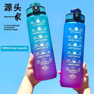OEM ODM 32OZ sport infusione motivazionale di plastica Tritan bottiglia d'acqua fresca bpa bottiglia d'acqua gratis motivazionale bottiglia d'acqua - Product Image 1