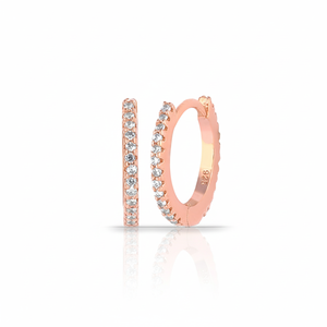 Stylish Cute Anti Allergic Azuris <b>Huggie</b> Earrings Rose Gold & Rhodium Plated 925 Sterling <b>Silver</b> Zircon Pave Wedding Gift Party - Product Image 2