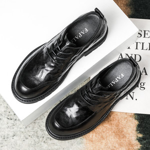 <b>Men's</b> Leather <b>Shoes</b> With Hidden Height Increase <b>High</b> <b>Heel</b> 6-8Cm Casual Style Genuine Sheepskin Soft Breathable Design - Product Image 4