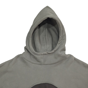 Youmi Áo chui đầu màu đen cho nam trang phục dạo phố ngoại cỡ cho áo hoodie in phồng <span class=keywords><strong>Polyester</strong></span>/cotton lông cừu mùa thu Khối Màu - Product Image 2