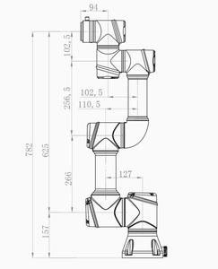 Robot AUBO-E3, Brazo Robótico Colaborativo Ligero, Carga Útil de <span class=keywords><strong>3</strong></span> kg, Radio de Trabajo de 625 mm, para <span class=keywords><strong>Educación</strong></span>, Investigación Científica, IP54 - Product Image 6