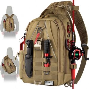Échantillon gratuit : Sac à dos de pêche avec porte-cannes, 4 boîtes à pêche, grand sac de rangement de 45L pour équipement de pêche - Product Image 1