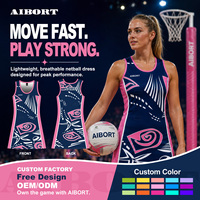 Seragam Netball Wanita Custom Aolan Sublimasi, Bernapas, Cepat Kering, dengan Logo