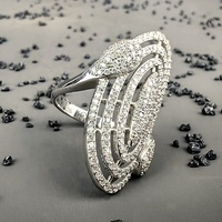 Bijoux fins Dubaï Style Bouclier De Luxe Multi Cercle S925 Argent Hiphop Glacé Pavé VVS Moissanite Bague En Diamant Pour Les Femmes