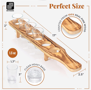 Juego de Bandejas de Madera para Vasos de Chupito, Comercial, Personalizable con Logotipo Grabado, para Hoteles, Bares, Pubs, Tiendas y Venta al por Menor - Product Image 2