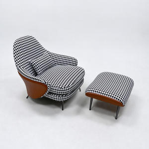 Fauteuil de détente avec repose-pieds, fauteuil lounge, fauteuil de loisirs, mobilier moderne simple et luxueux pour villa, hôtel, usage domestique - Product Image 4