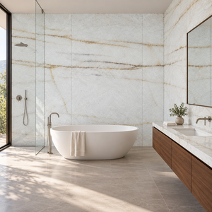 Dalle de quartzite blanc cristallin brésilien de luxe, pierre naturelle pour villa, hôtel, salle de bain, cuisine, comptoir, mur, sol - Product Image 4