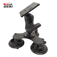Support de tablette industrielle 201U-B N-STAR 1,5 pouce avec ventouse pour voiture, chargeur et réglage universel, pince articulée de 9 cm pour