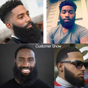 <span class=keywords><strong>Barbe</strong></span> et moustache artificielles en cheveux humains sur base de dentelle, faites à la main, pour hommes, maquillage réaliste - Product Image 4