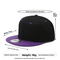 Gorras de Hip-Hop Personalizadas con Logotipo, Impresión Digital, Visera Plana, Seis Paneles, Dos Tonos, Unisex, Modernas, Deportivas, para Exteriores