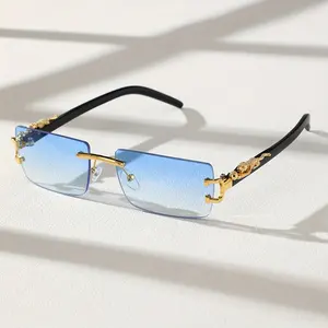 S502 nouvelle mode luxe nuances carré sans cadre lunettes de soleil de créateur hommes femmes en gros haute qualité tendance marque Uv400