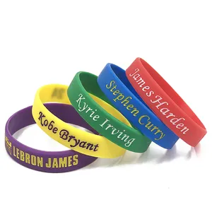 Custom Silicon Bracelet Wristband 12mm Silicone Wristband With Logo Engraved Filled Colors Sport Silicone Wristband
