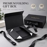 Emballage de luxe avec logo personnalisé, boîtes en carton élégantes pour extensions de cheveux, boîtes cadeaux pliables, sac en papier avec ruban