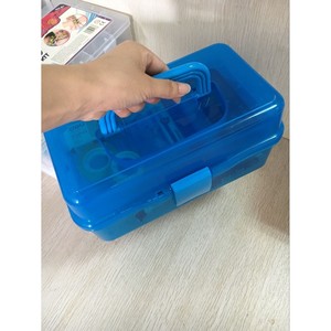 Plastic <b>Storage</b> <b>Box</b> Three Layer With Compartments For Toys Organizer Rectangle <b>Blue</b> And Purple Standing Type - Product Image 5