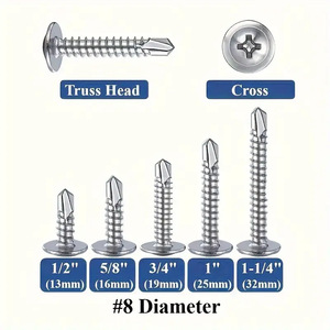 Cross Border Exclusive 210pcs Round Head Washer Self Tapping Screws Size 8 Stainless Steel Boxed Set Metal Use - Product Image 5