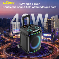 Nuevo altavoz de Karaoke de Woofer portátil de 8 pulgadas, luz LED de discoteca, inalámbrico, BT, gran ordenador recargable para escenario, micrófono para fiestas, potencia de Audio