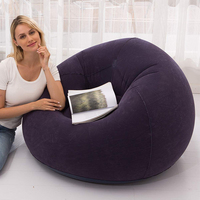 Pouf bleu marine, fauteuil paresseux, canapé gonflable pour salon, chaise simple
