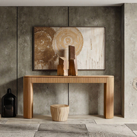 Table d'entrée moderne en bois massif ensemble de salon table console de luxe avec miroir