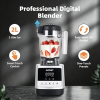 Licuadora Profesional con Control Digital y Programas Preestablecidos, Licuadora de Alta Velocidad de 1800W para el Hogar y Cocina Comercial
