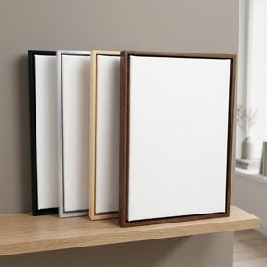 Handmade Modern Vertical Minimalist Wood 4x6 Full Color Photo <b>Frame</b> with Customized Shape Thin <b>Design</b> <b>Wall</b> Mounting - Product Image 4