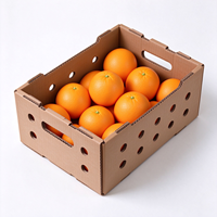 Boîte de rangement en carton ondulé pour fruits et légumes, boîte d'emballage ventilée personnalisée pour le transport d'oranges et de pommes